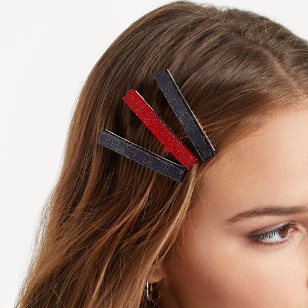 Eloquii 3pk Glitter Barrettes